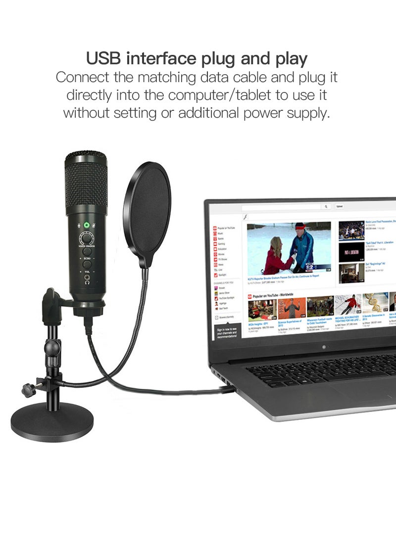 Sharpdo - Sharpdo Reverb Volume Adjustable Voice, Changing Design Microphone, Plug And Play USB Microphone, For Live Streaming&Gaming, With Blowout Net - Image 1