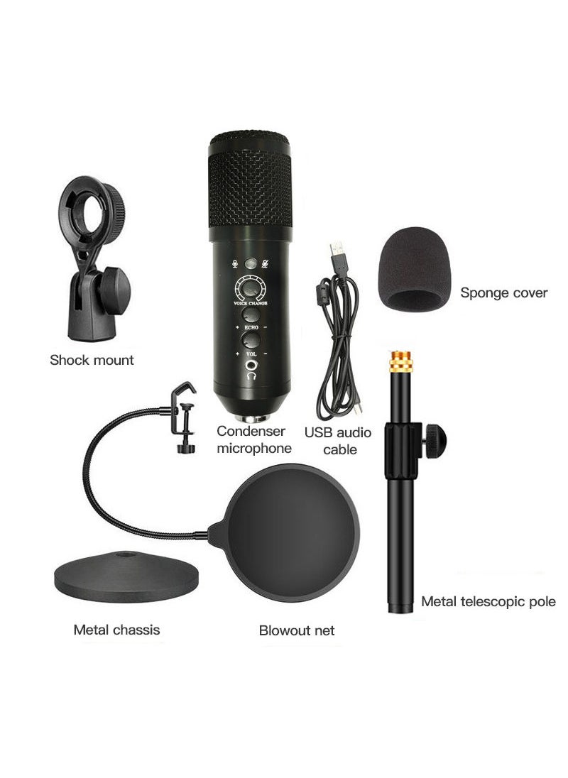 Sharpdo - Sharpdo Reverb Volume Adjustable Voice, Changing Design Microphone, Plug And Play USB Microphone, For Live Streaming&Gaming, With Blowout Net - Image 1