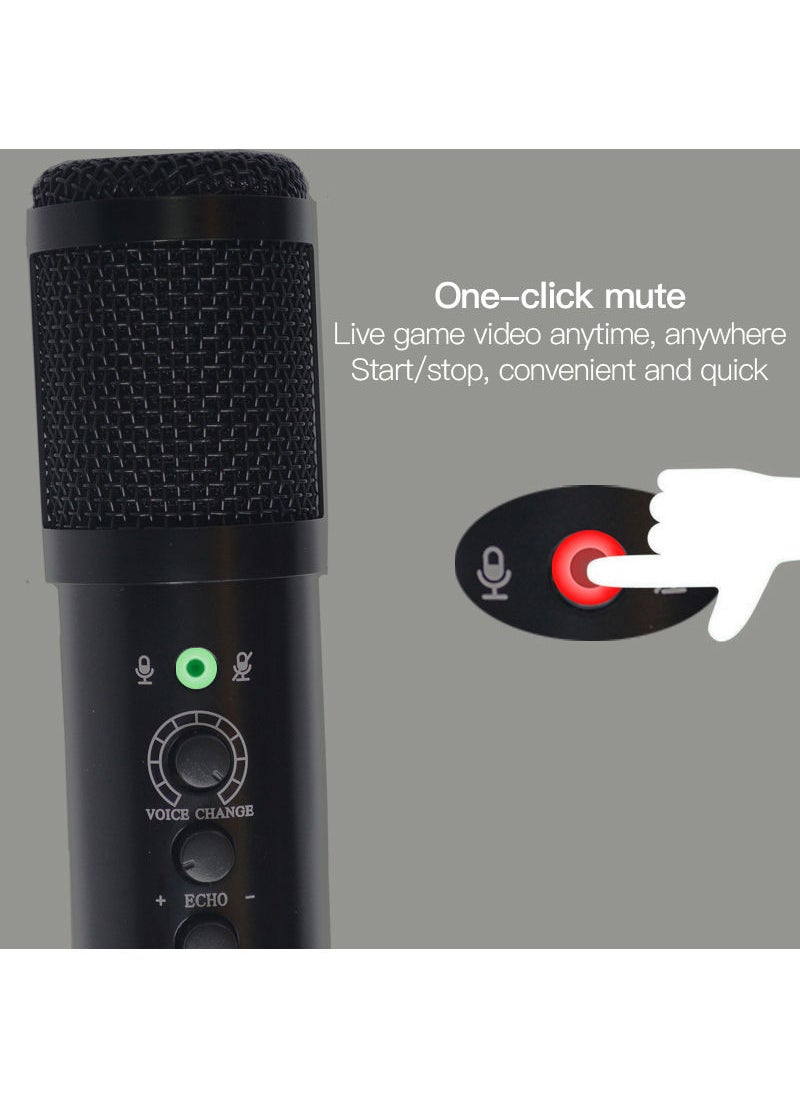 Sharpdo - Sharpdo Reverb Volume Adjustable Voice, Changing Design Microphone, Plug And Play USB Microphone, For Live Streaming&Gaming, With Blowout Net - Image 1