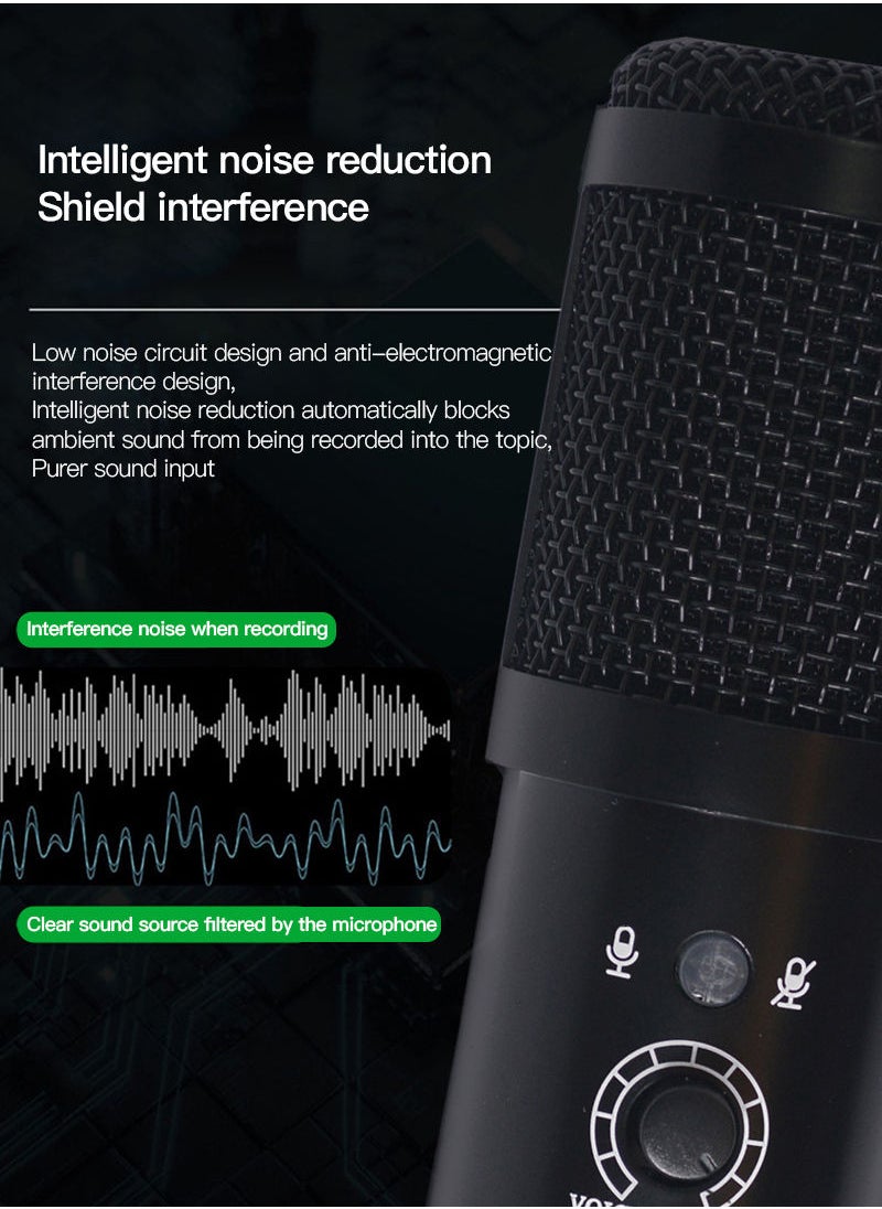 Sharpdo - Sharpdo Reverb Volume Adjustable Voice, Changing Design Microphone, Plug And Play USB Microphone, For Live Streaming&Gaming, With Blowout Net - Image 1