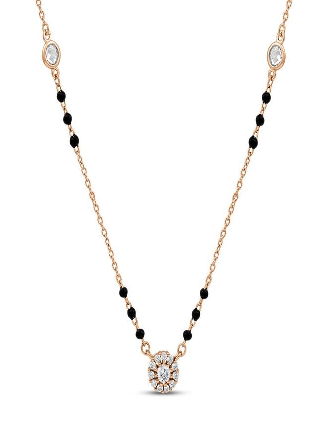 ZAVYA 925 Silver Minimal Solitaire Rose Gold Plated Mangalsutra | Gift for her, Gifts for Women | With Certificate of Authenticity and 925 Stamp - Image 1