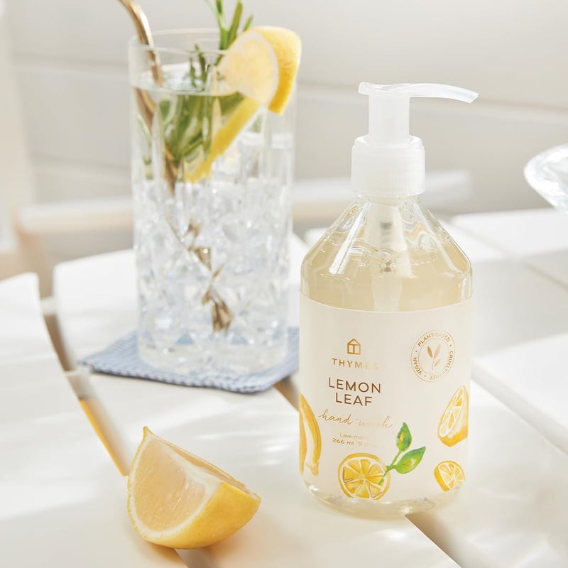 Thymes Hand Wash - Moisturizing Hand Soap Dispenser with Pump - Skin Care - Hydrating Liquid Soap Scented with Notes of Dewy Leaves, Lily of the Valley, Lemon Verbena, & Bergamot (Lemon Leaf, 9 fl oz) - Image 2