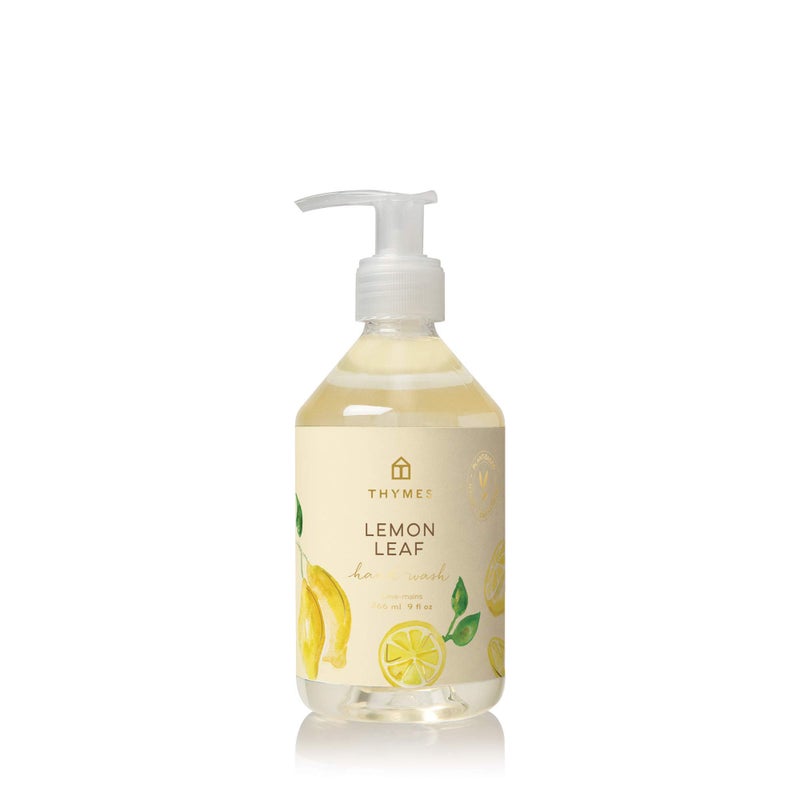 Thymes Hand Wash - Moisturizing Hand Soap Dispenser with Pump - Skin Care - Hydrating Liquid Soap Scented with Notes of Dewy Leaves, Lily of the Valley, Lemon Verbena, & Bergamot (Lemon Leaf, 9 fl oz) - Image 1