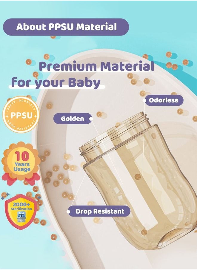 SUPERMAMA - PPSU Baby Sippy Cup Boys and Girls Toddler Straw Cups Kids Water Bottle Spill Proof for School Outdoor Or Indoor BPA Free Easy To Hold Purple 325ml - Image 1