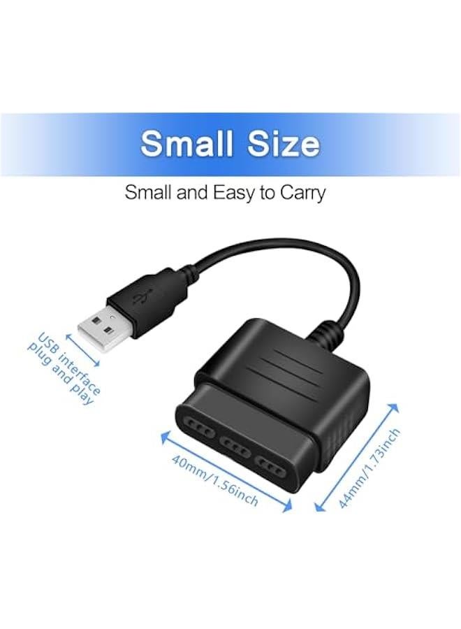 HOOKOR PS2 Controller to USB 2.0 Games Controller Adapter Converter Cable, Compatible with PS1 PS2 Dual Shock 2 Joypad Gamepad to PS3 PC Game - Image 5