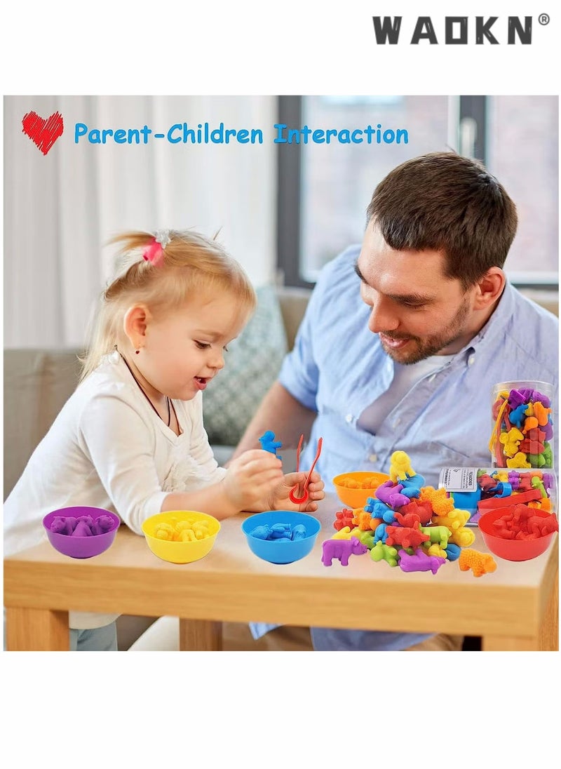 دبليو أيه أو كي أن لعبة مطابقة العد، ألعاب الفرز مع أكواب الفرز، تصنيف الألوان والتدريب الحسي، مجموعة ألعاب تعليمية لمرحلة ما قبل المدرسة، هدية للأطفال الصغار، الأولاد والبنات من سن 3 سنوات فما فوق (النقل) - Image 2