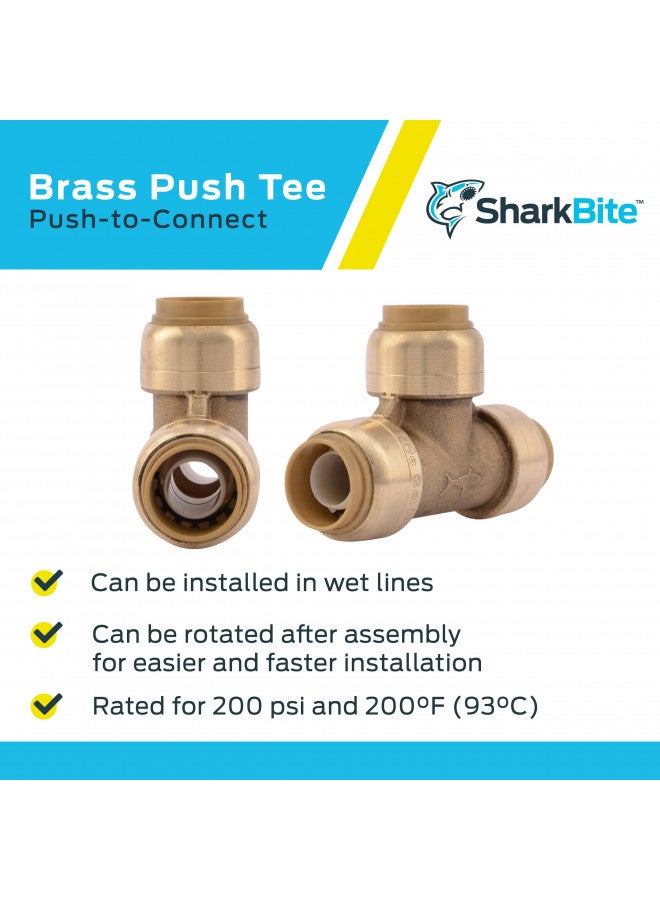 SharkBite شركبايت 1/2 بوصة تي، تركيب سباكة نحاسية بالضغط، أنبوب بكس، نحاس، سي بي في سي، بي-آر تي، إتش دي بي إي، يو362 إل إف إيه - Image 4