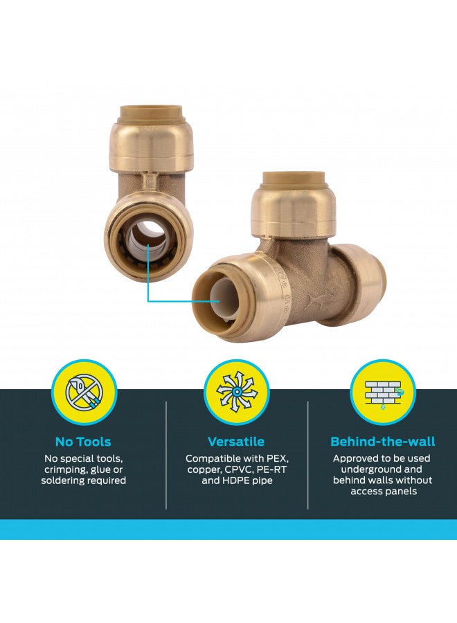 SharkBite شركبايت 1/2 بوصة تي، تركيب سباكة نحاسية بالضغط، أنبوب بكس، نحاس، سي بي في سي، بي-آر تي، إتش دي بي إي، يو362 إل إف إيه - Image 3