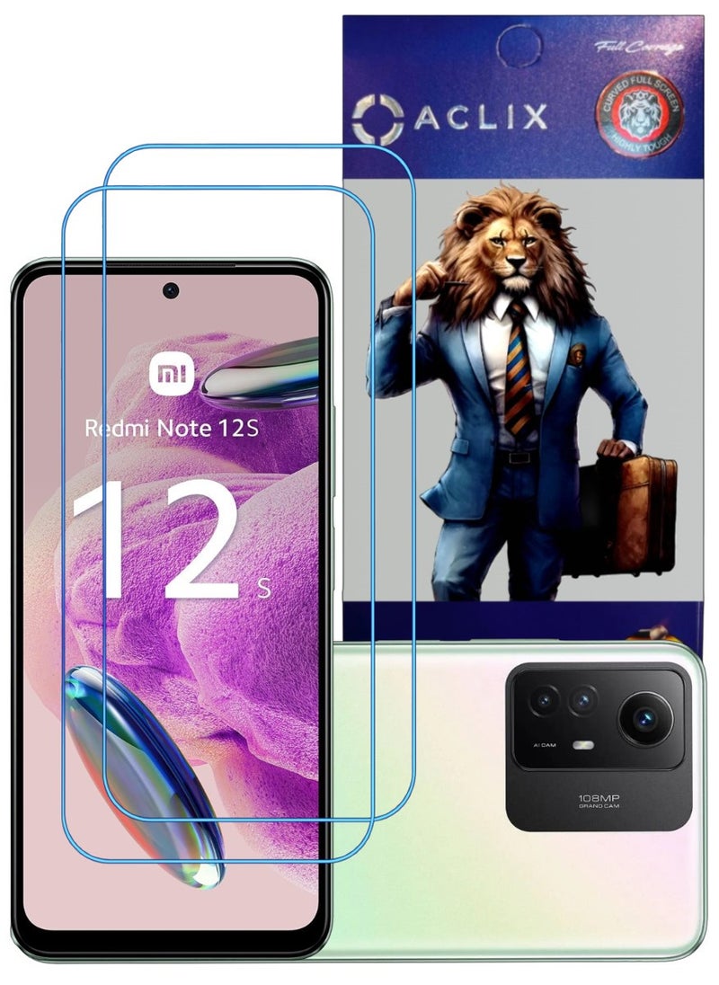 ACLIX 2 Pieces Antistatic ESD Dustproof Premium Quality High Definition Clear Tempered Glass Screen Protector Designed For Xiaomi Redmi Note 12S - Image 1