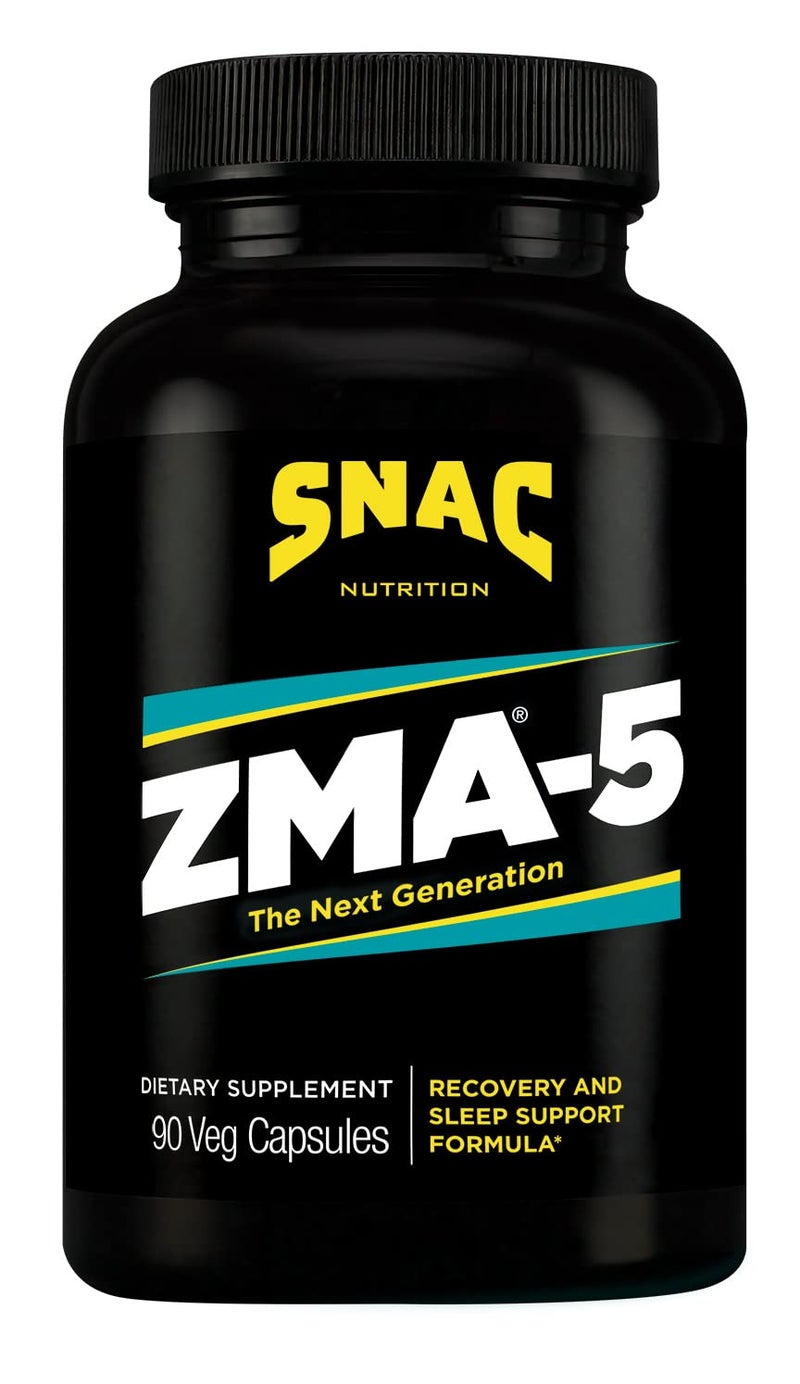 SNAC ZMA5 Sleep Aid Supplement Promote Muscle Recovery Growth Immune Support Restorative Sleep with Zinc Magnesium 5HTP Post Workout Before Bed ZMA Supplements 90 Veggie Capsules