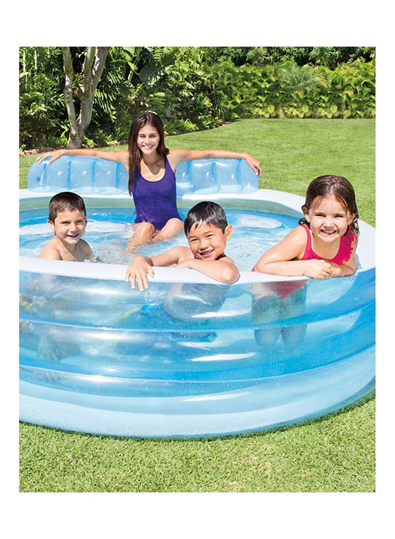 INTEX Swim Center Round Inflatable Family Lounge Pool 229x218x97cm - Image 2
