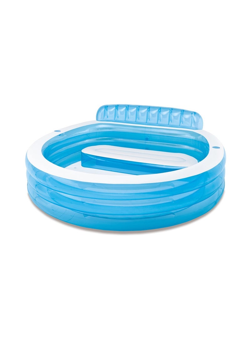 INTEX Swim Center Round Inflatable Family Lounge Pool 229x218x97cm - Image 3