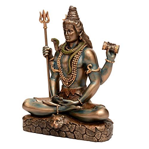 Idol Collections Dattatreya a Sitting with 4 Arms & Triple Mala Showpiece 6 Inch ed Bronze Multi Colour Medium Resin - Image 2