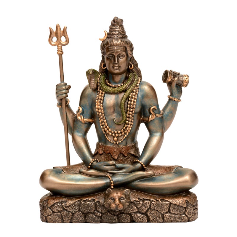 Idol Collections Dattatreya a Sitting with 4 Arms & Triple Mala Showpiece 6 Inch ed Bronze Multi Colour Medium Resin - Image 5