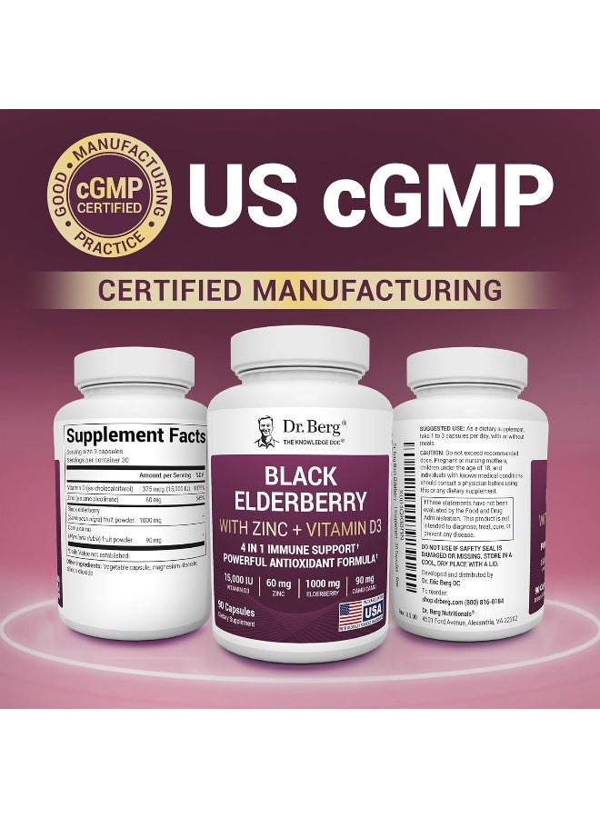 Dr. Berg Nutritional Advanced Immune Support 1000mg Elderberry 90 Capsules - Image 3