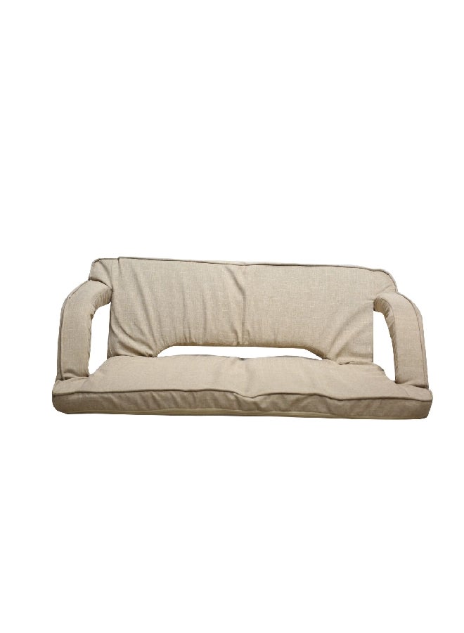 LIVING ACCENTS 2-Seater Folding Floor Chair with Arm Beige 93 x 10 x 118 cm EASY-0701A-BEIGE - Image 1