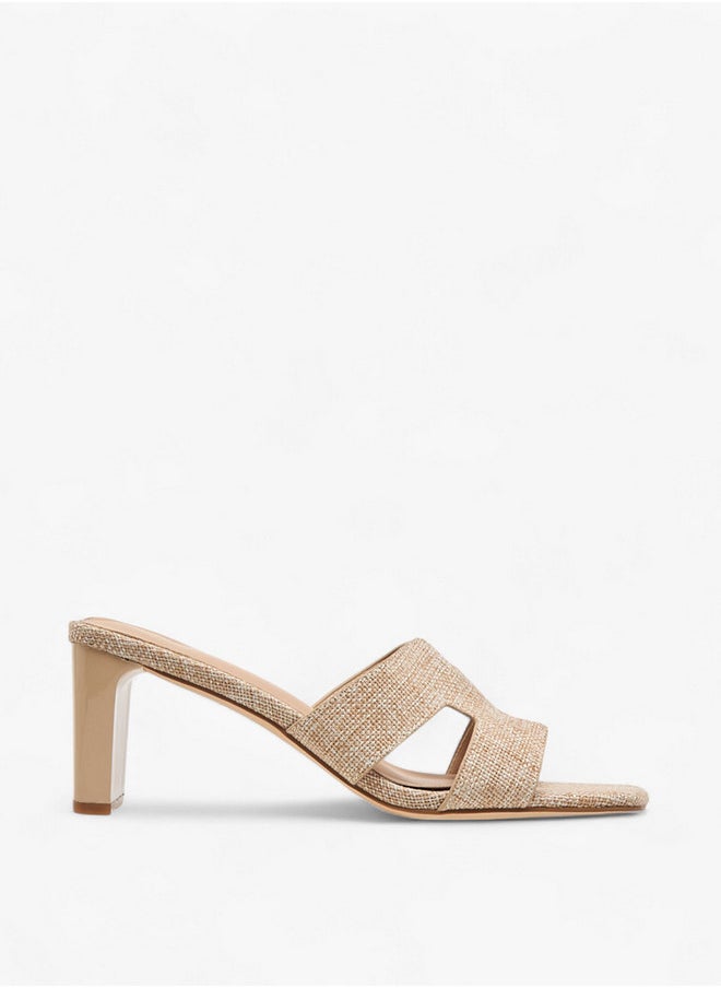 Flora Bella By Shoexpress Women's Textured Slip-On Sandals with Block Heel  - Image 3