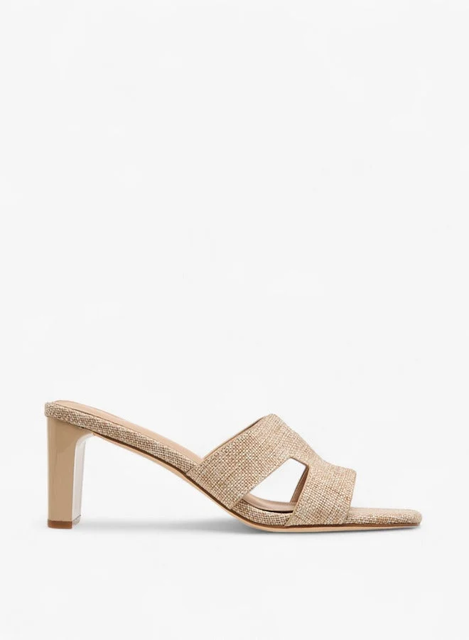 Women's Textured Slip-On Sandals with Block Heel