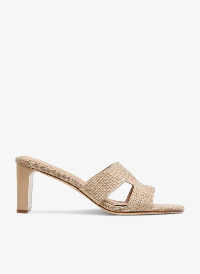 Flora Bella Textured Slip-On Sandals With Block Heel