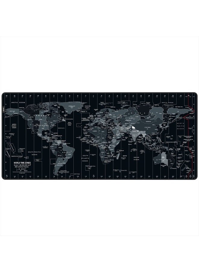JIALONG Mouse Pad Large Gaming Desk Mat Extended Mousepad with Personalized Design Keyboard Pad for Laptop, Computer and PC - 35.4 x 15.7 inches Black World Map  - Image 2