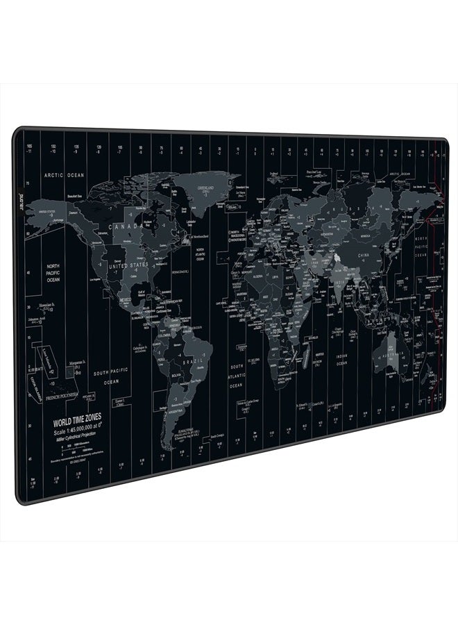 JIALONG Mouse Pad Large Gaming Desk Mat Extended Mousepad with Personalized Design Keyboard Pad for Laptop, Computer and PC - 35.4 x 15.7 inches Black World Map  - Image 1