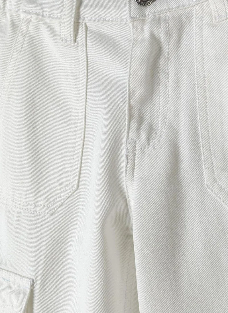 MINOTI Girls' Wide-Leg Cargo Pants with Side Pockets