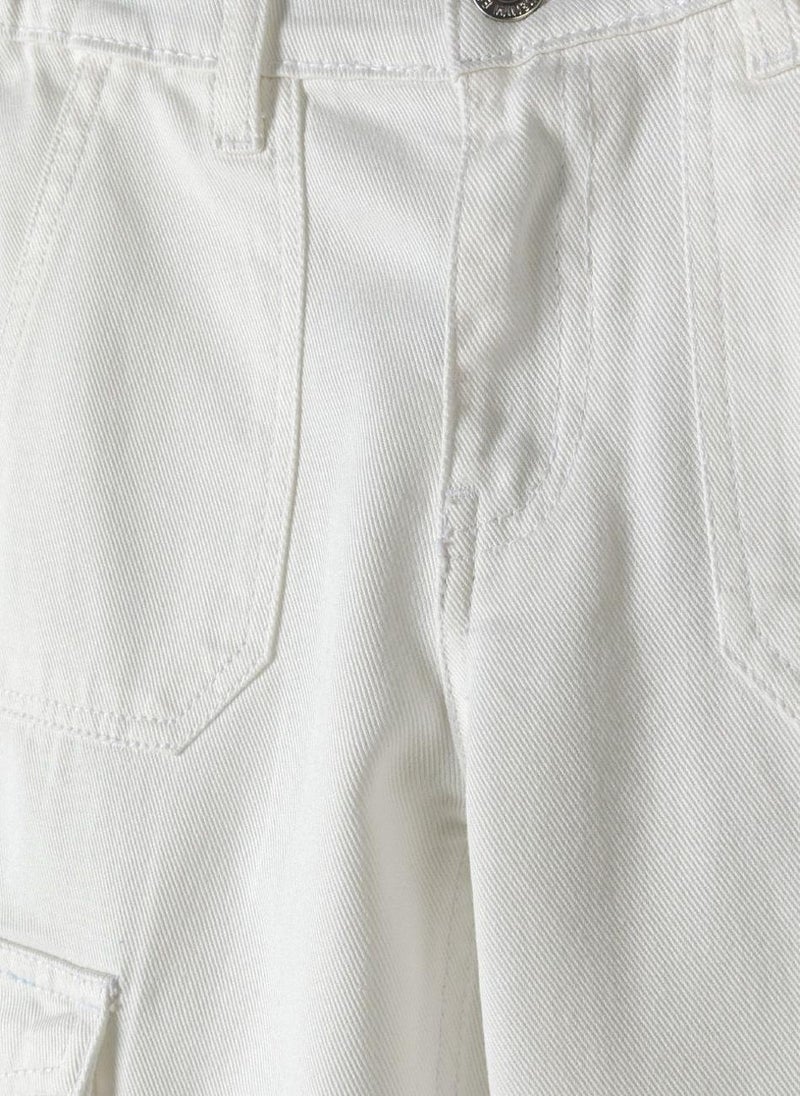 MINOTI Girls' Wide-Leg Cargo Pants with Side Pockets - Image 4