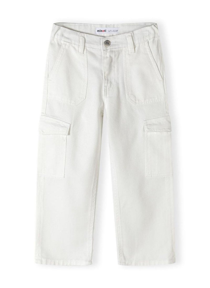 MINOTI Girls' Wide-Leg Cargo Pants with Side Pockets - Image 2