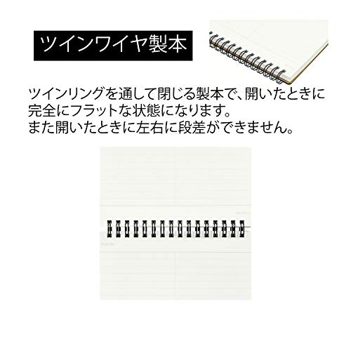 Maruman MNEMOSYNE Notebook 9.06 x 5.83 Inches (Vertical A5), 7mm ruled 28-line with center divider, Double-sided, 70 Sheets (N166), BLACK - Image 4