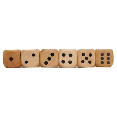 WE Games Wooden Dice Set with Rounded Corners - Pack of 6 Bulk Dice with Cloth Bag, 16mm Dice, Black Pips for Board Games, Gaming Dice Sets, Standard 6 Sided Dice Set for Adults - Image 3