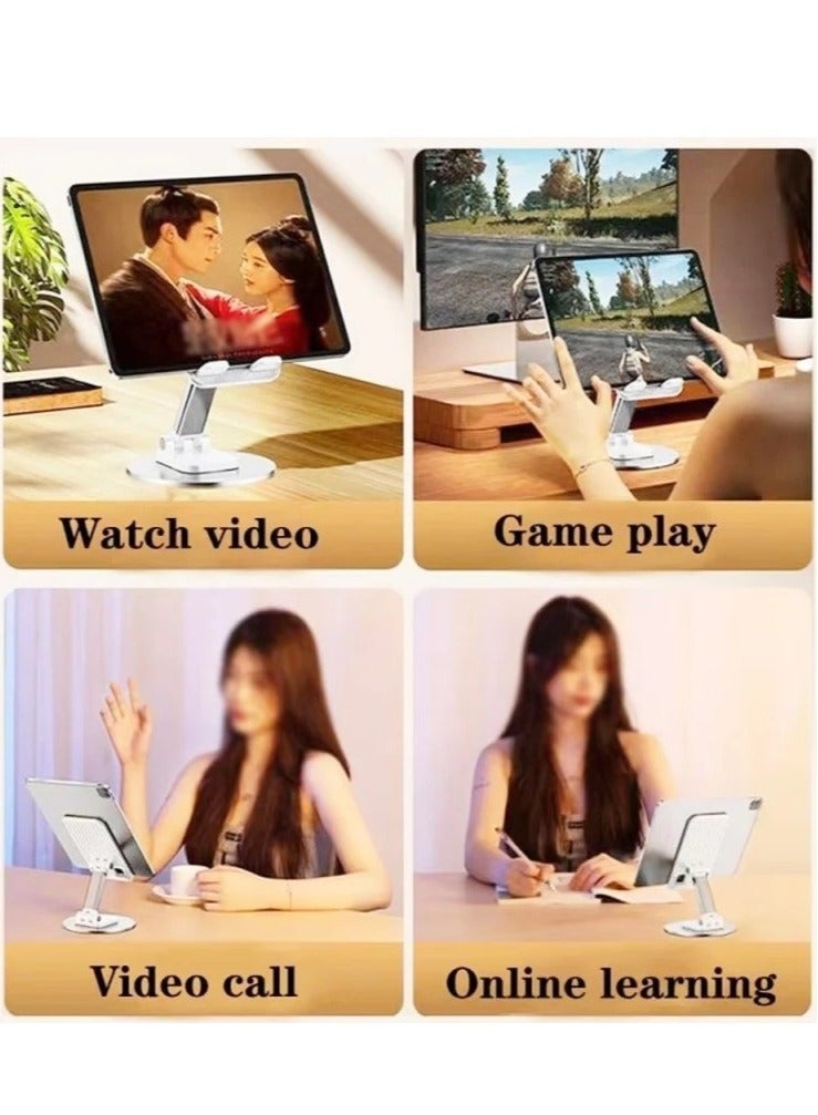 حامل هاتف محمول قابل للطي، دوران 360 درجة، قابل لتعديل الارتفاع، حامل هاتف - أسود - Image 2