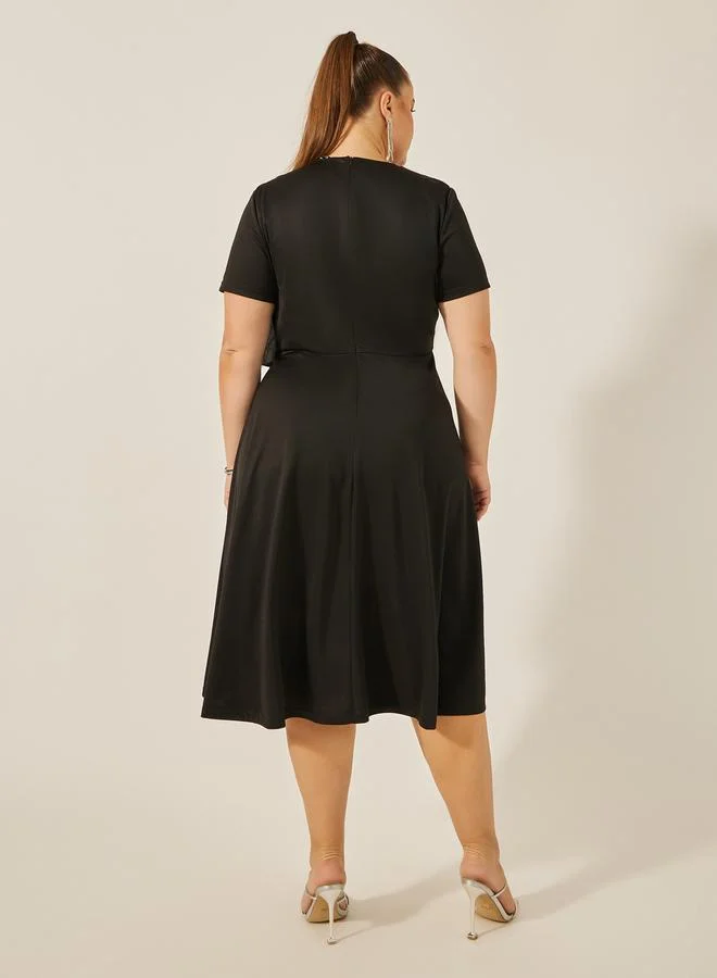 Styli Asymmetric Flared Dress