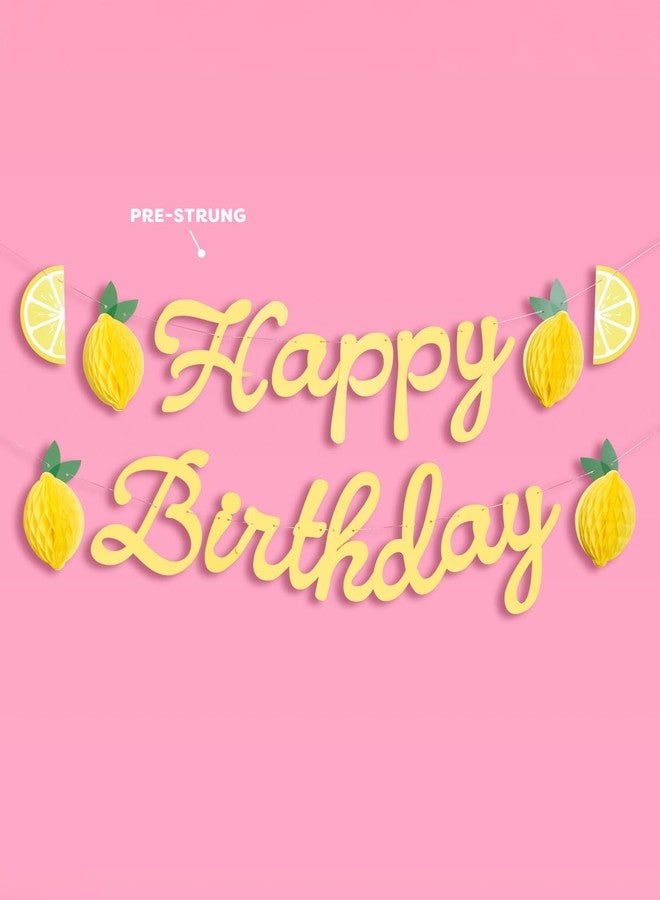 xo, Fetti Happy Birthday Lemon Banner | 52 Inch Italian Banner, Yellow Lemon Decorations, Summer Birthday, Lemonade Theme, Coastal Vibes, Sunny - Image 4