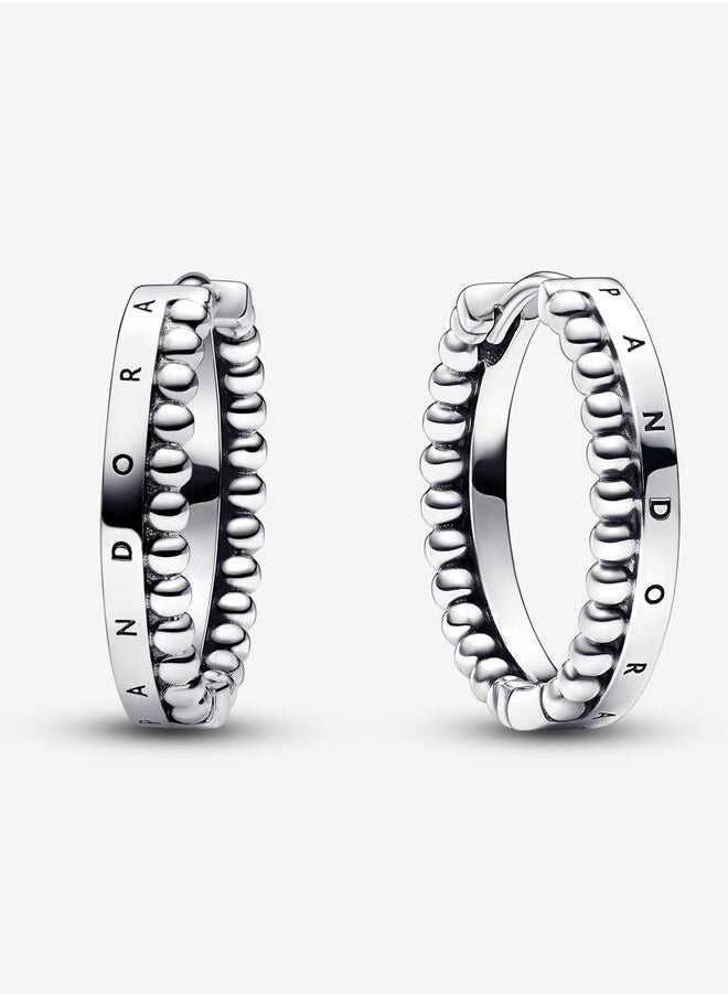 Pandora Violet - Pandora Signature logo and bead earrings - Image 1
