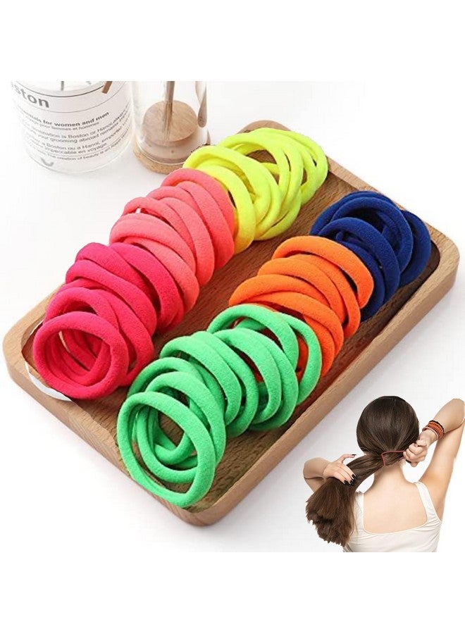 BIRDWARE Black Hair Ties for Women Girls, Seamless Thick Black Hair Band, Multi color Elastic Hair Ties No Damage Ponytail Holder (30Pc Multi colour Ring) - Image 1