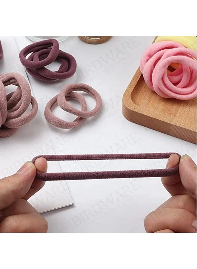 BIRDWARE Black Hair Ties for Women Girls, Seamless Thick Black Hair Band, Multi color Elastic Hair Ties No Damage Ponytail Holder (30Pc Multi colour Ring) - Image 2