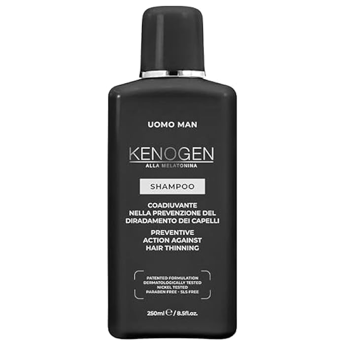 Kenogen Men’s Thinning Hair Shampoo – Helps Hair Look Thicker & Fuller – Melatonin + DHT Support – Made in Italy - Image 1