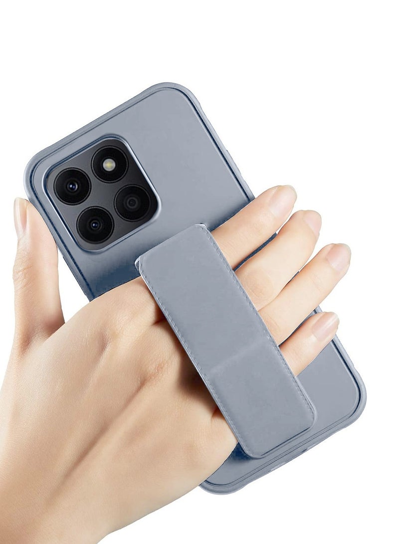 دبليو تيك حزام معصم بمسند مغناطيسي وقبضة يد مع غطاء حماية مدمج لهاتف Honor X6a 4G 2023 رمادي - Image 2