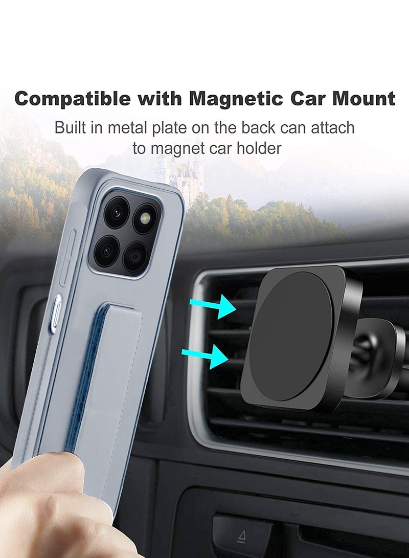 دبليو تيك حزام معصم بمسند مغناطيسي وقبضة يد مع غطاء حماية مدمج لهاتف Honor X6a 4G 2023 رمادي - Image 3