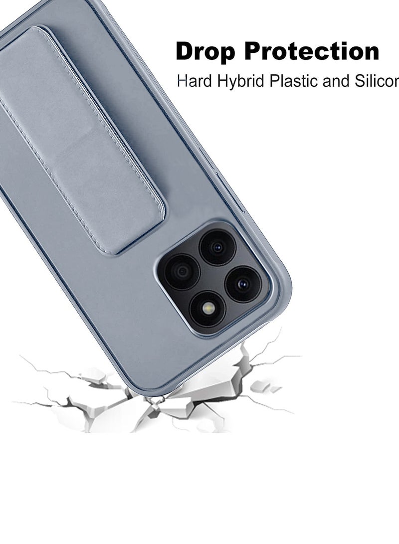 دبليو تيك حزام معصم بمسند مغناطيسي وقبضة يد مع غطاء حماية مدمج لهاتف Honor X6a 4G 2023 رمادي - Image 5