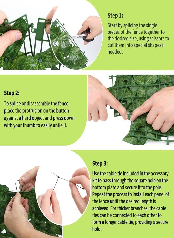 Jinwu Artificial Ivy Privacy Fence Screen, 120x40 Inch Artificial Faux Ivy Hedge, Expandable Faux Privacy Fence with 80 pcs Zip Ties Decoration for Wall Screen, Outdoor Garden, Wedding Decor - Image 4