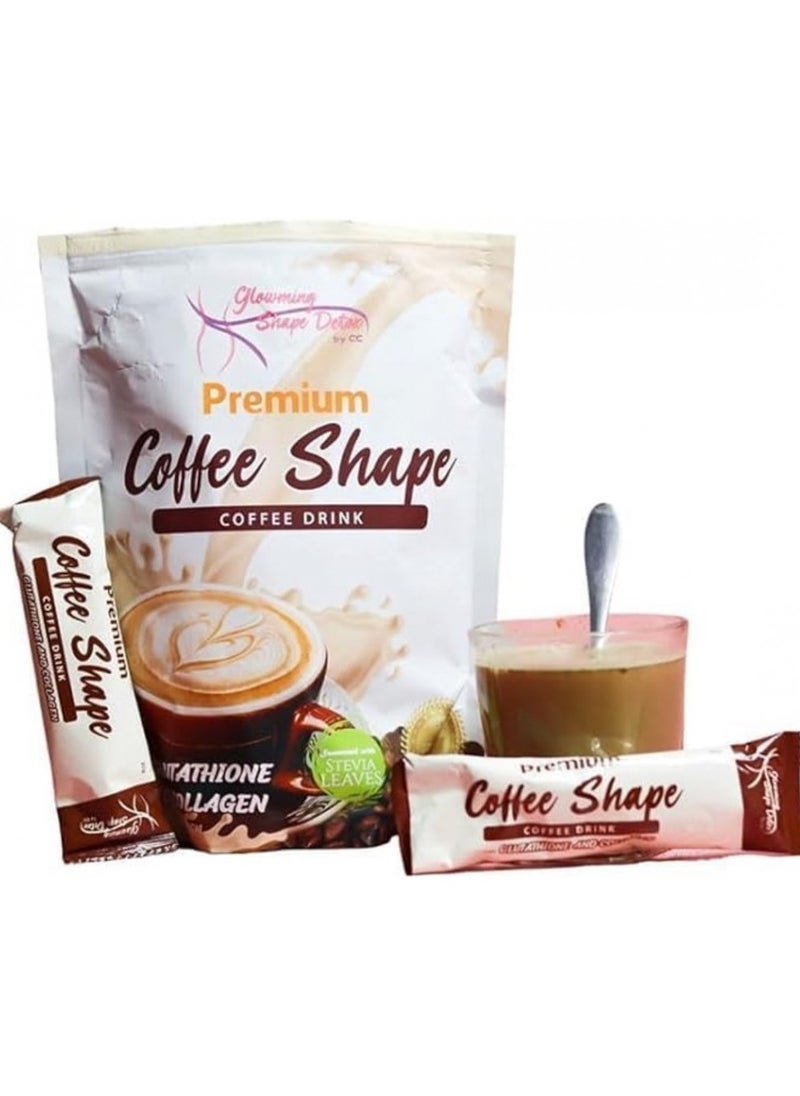 Cris Cosmetics Glowming Shape Detox Premium Coffee Shape – Slimming Coffee with Glutathione, Collagen & Stevia – Skin Glow & Weight Management Drink – 10 Sachets x 20g 