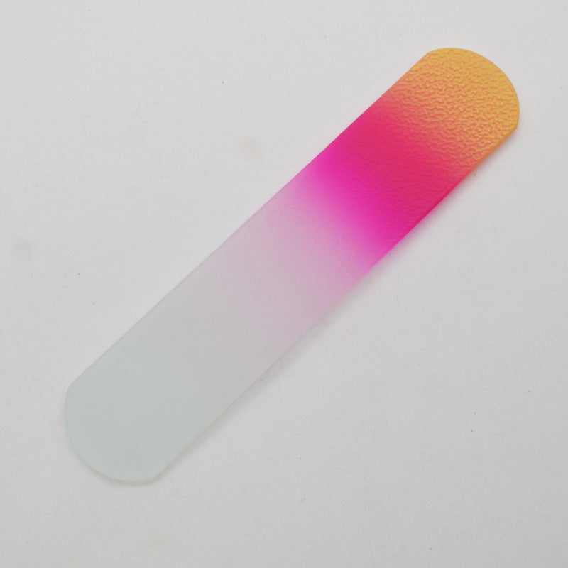 Generic In-Stock Glass Frost Dead Skin Foot File Nail Care Tool Old Callus Foot File Cuticle Footboard Electric Grinding Foot Tool Yellow powder two-color glass foot file 