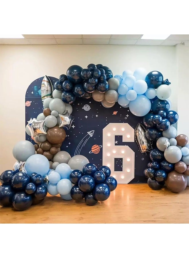 Space Balloons Galaxy Balloons Galaxy Party Decorations Metallic Galaxy Balloons Star Moon Balloons Galaxy Party Garland Supplies For Girl Birthday Navy Blue/Silver - Image 2