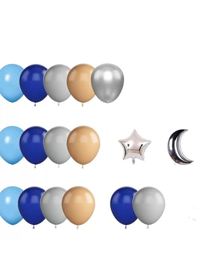 Space Balloons Galaxy Balloons Galaxy Party Decorations Metallic Galaxy Balloons Star Moon Balloons Galaxy Party Garland Supplies For Girl Birthday Navy Blue/Silver - Image 5