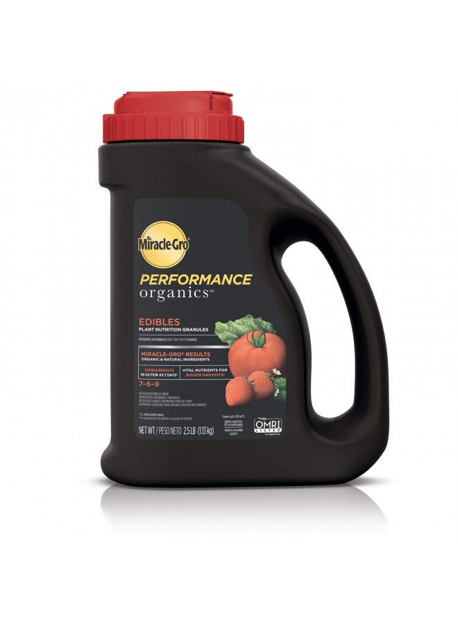 Miracle-Gro Performance Organics Edibles Plant Nutrition Granules - Plant Food with Natural & Organic Ingredients, for Tomatoes, Vegetables, Herbs and Fruits, 2.5 lbs. - Image 1