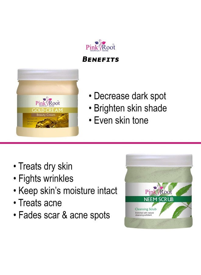 Pink Root Gold Cream 500gm with Neem Scrub 500gm - Image 5