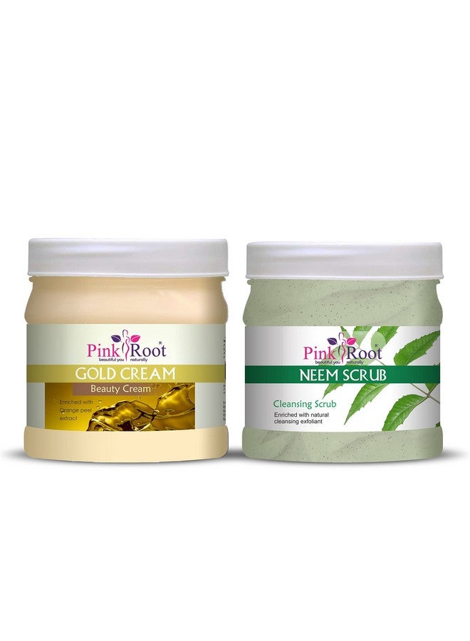Pink Root Gold Cream 500gm with Neem Scrub 500gm - Image 1