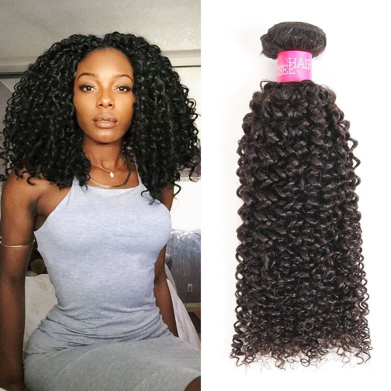 ISEE Hair Virgin Malaysian Deep Curly Jerry Curly Human Hair 3 Bundles100 Unprocessed Human Curly Hair Extensions Natural Black Can Be Dyed 16inches