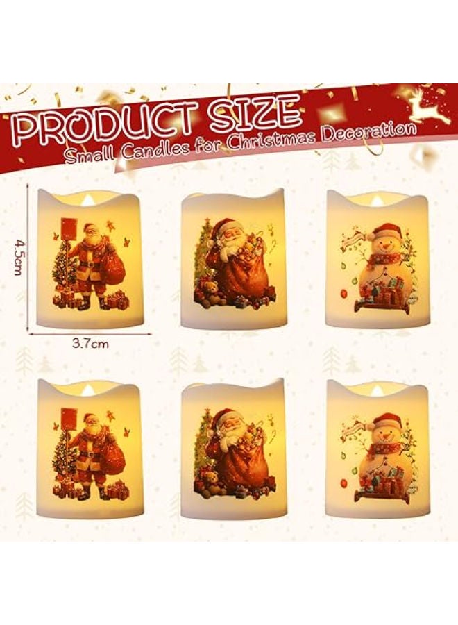 6 قطع - شموع عيد الميلاد النذرية بدون لهب مع سانتا - Image 2